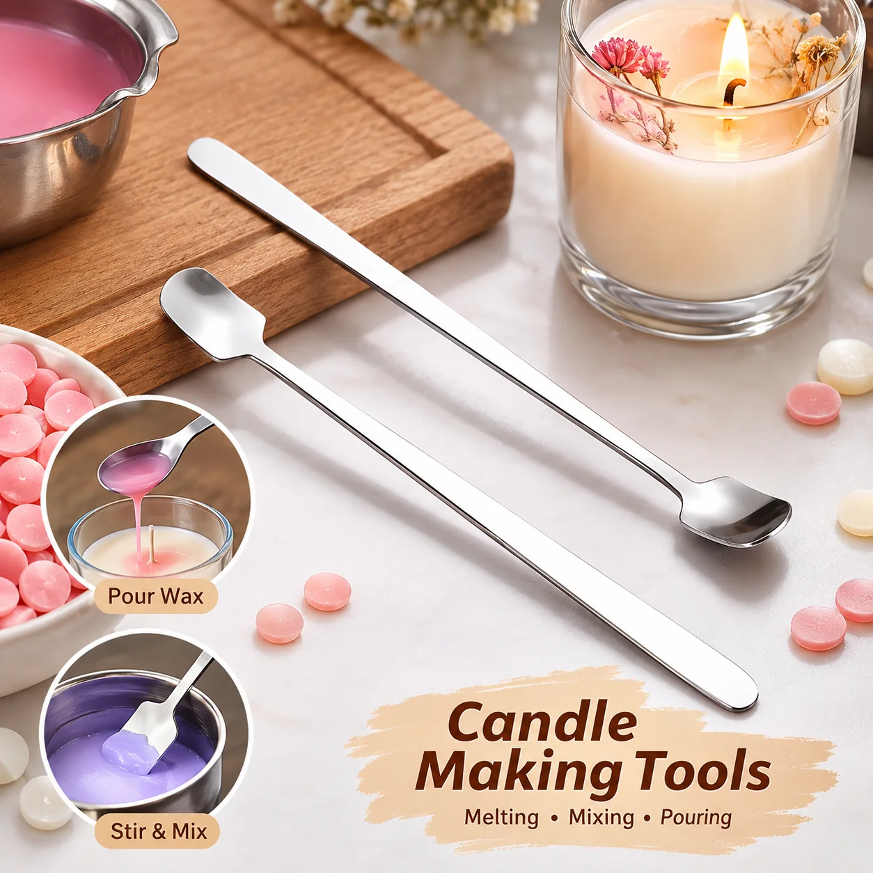 Candle Supplies Bulk - 1/2 adet paslanmaz çelik mum yapım