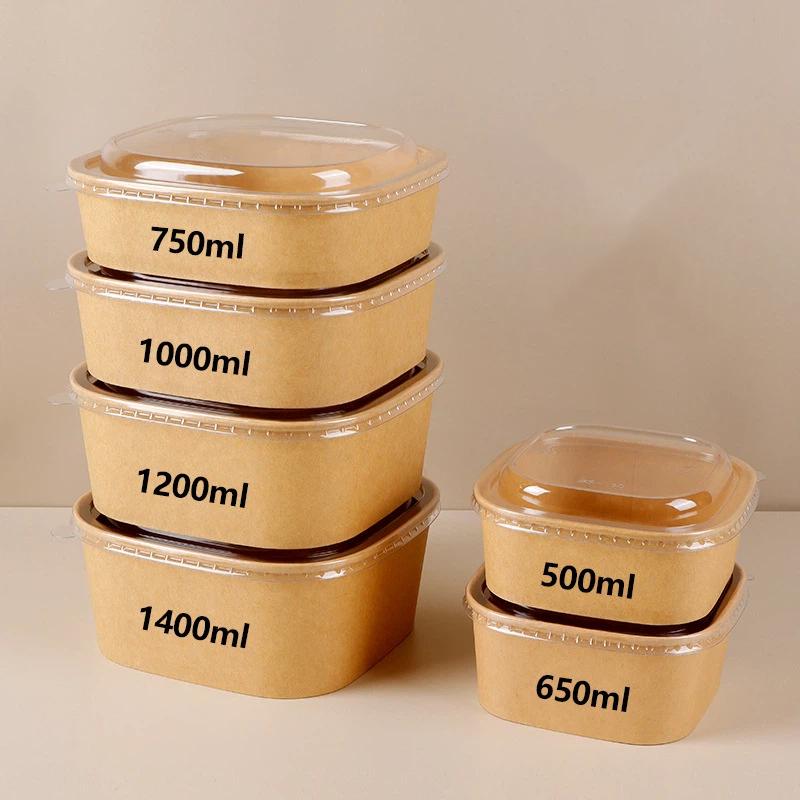 Kraft Paper Box - 10 Adet Tek Kullanımlık Öğle Yemeği
