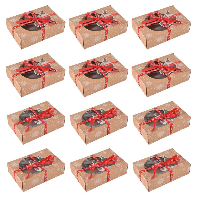 AS60-12 Adet Noel Kurabiye Kut - Kraft Paper Box incelemesi ve fiyatı