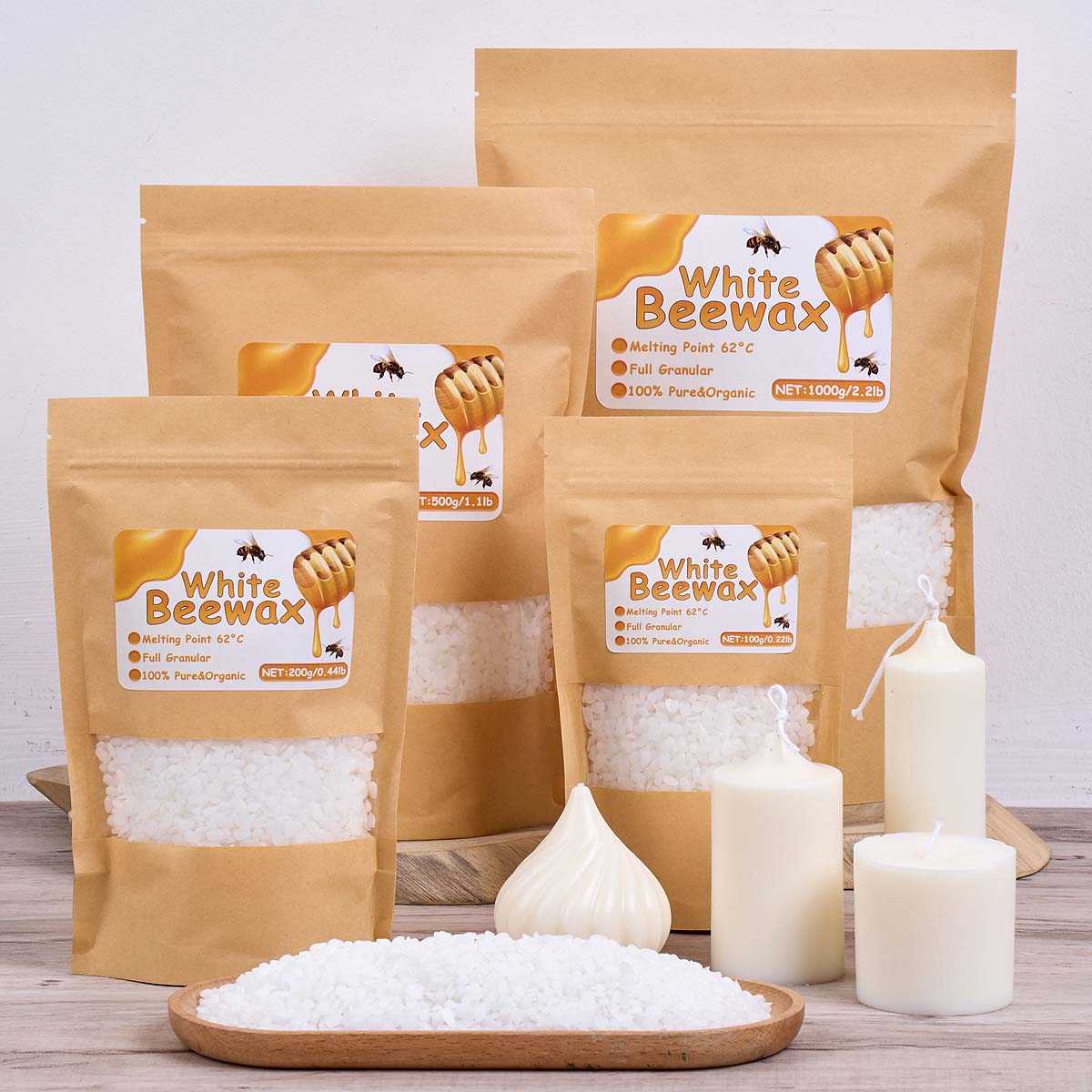 1000g Beyaz Balmumu DIY Mum Ya - Candle Supplies Bulk incelemesi ve fiyatı