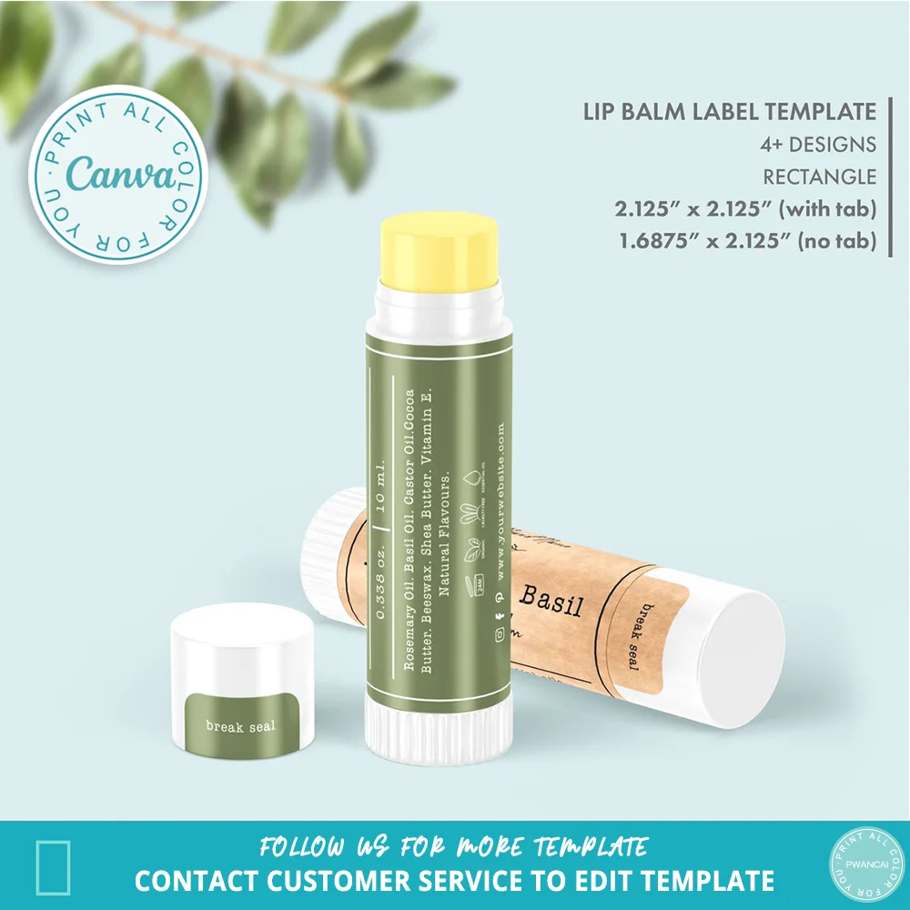 Minimalist Botanik Dudak Balsa - Sticker Label Template incelemesi ve fiyatı